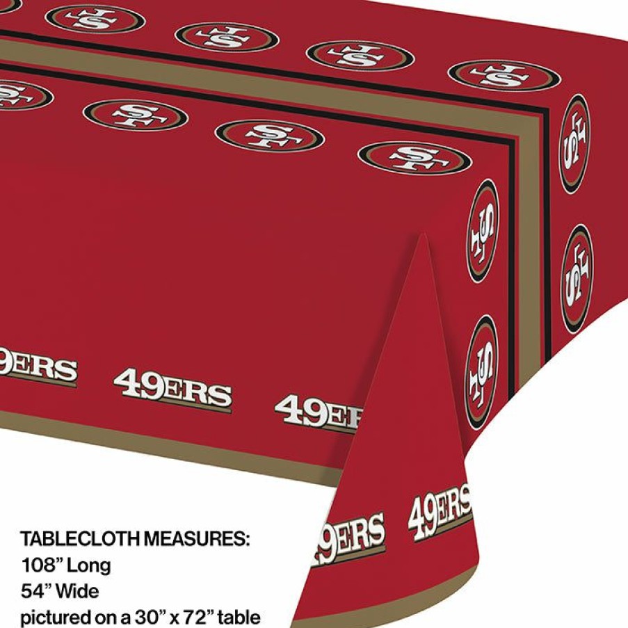 Sports * | Creative Converting San Francisco 49Ers Plastic Table Cover, 54 X 102 Nfl And Football Party Supplies