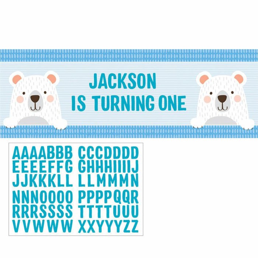 Birthdays * | Creative Converting Birthday Bear Giant Party Banner W/ Stck 1St Birthday Party Themes