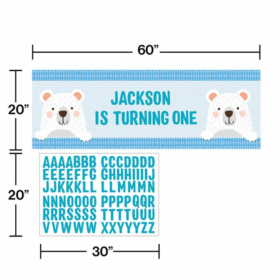 Birthdays * | Creative Converting Birthday Bear Giant Party Banner W/ Stck 1St Birthday Party Themes