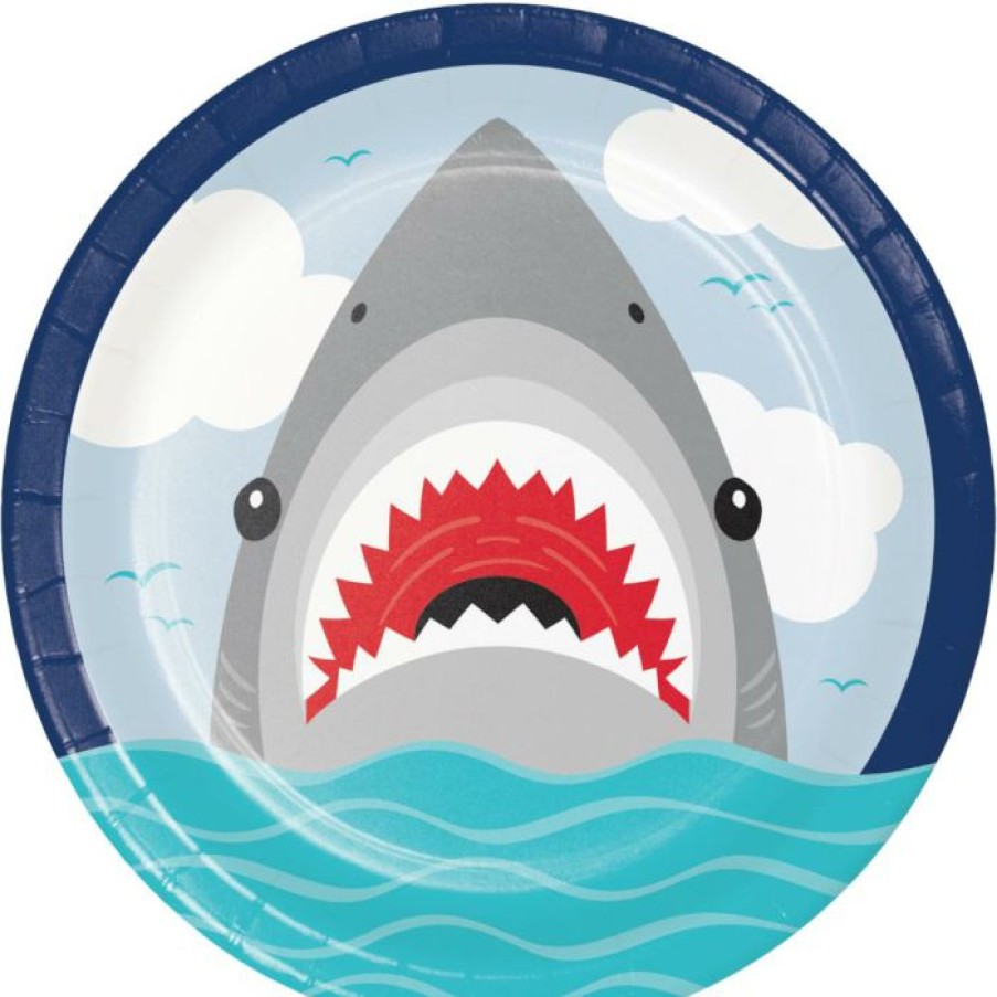 Birthdays * | Creative Converting Shark Party Dinner Plate (8/Pkg) Kids Birthday Party Themes