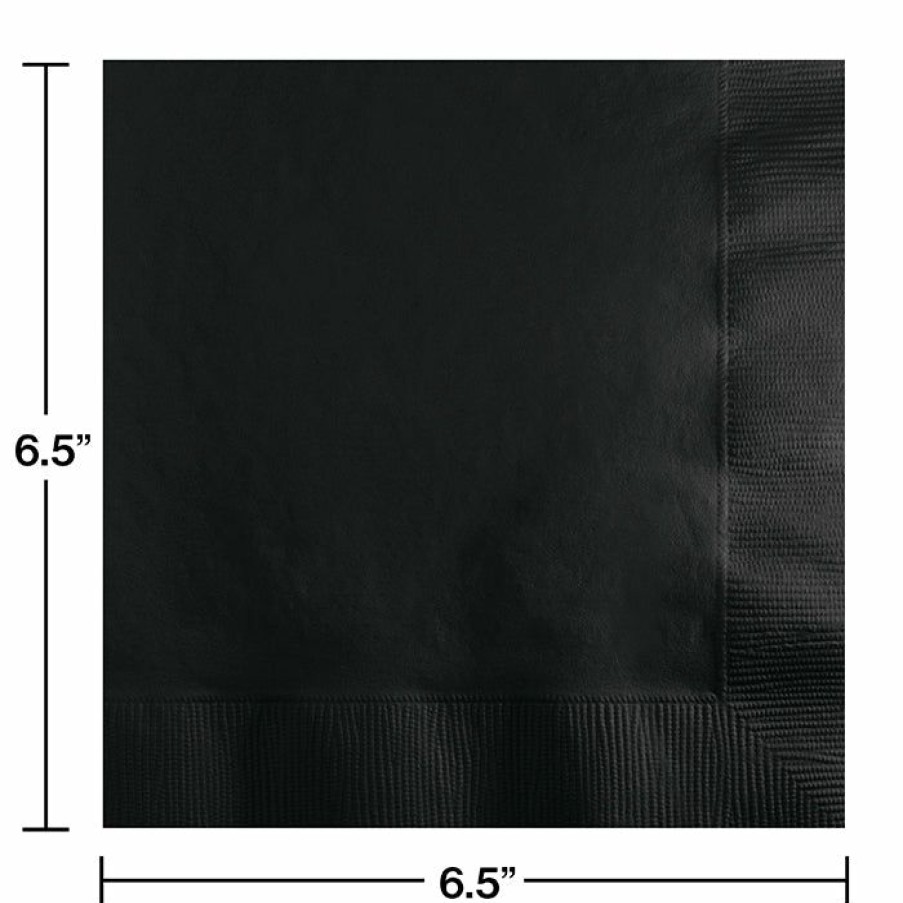 Solid Color Tableware * | Creative Converting Black Velvet Luncheon Napkin 2Ply, 50 Ct