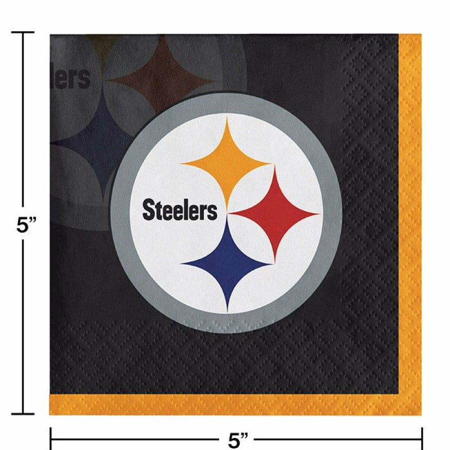 Sports * | Creative Converting Pittsburgh Steelers Beverage Napkins, 16 Ct