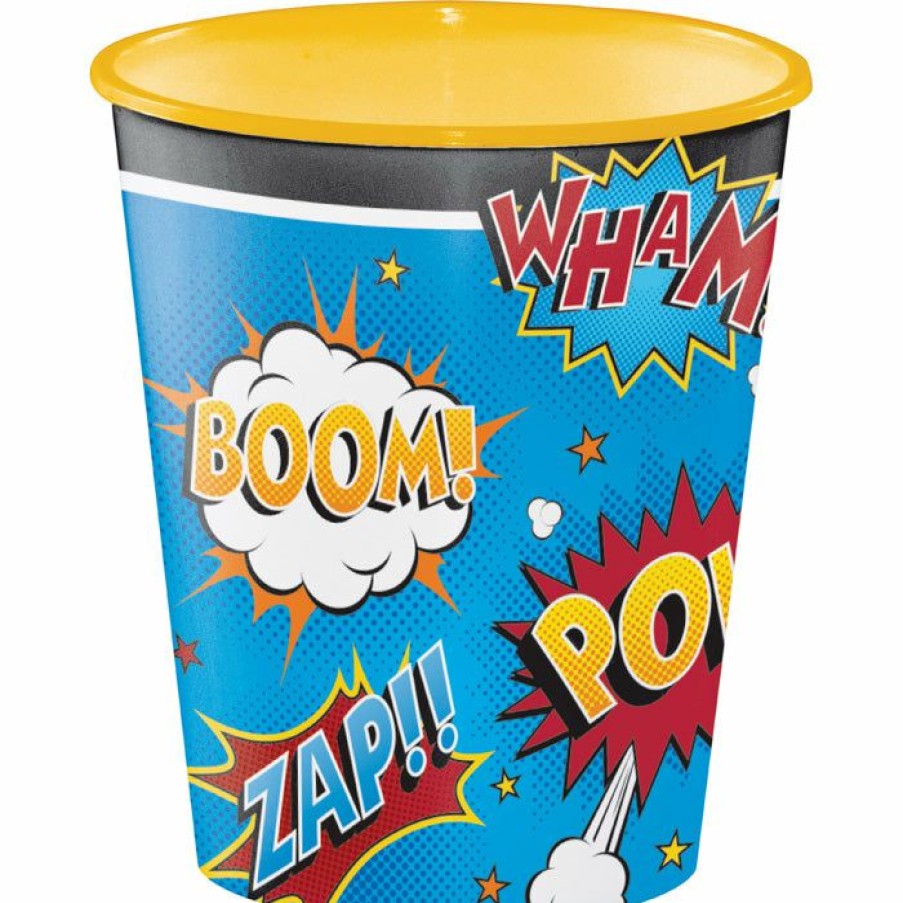 Birthdays * | Creative Converting Superhero Slogans Plastic Cups, 12 Oz