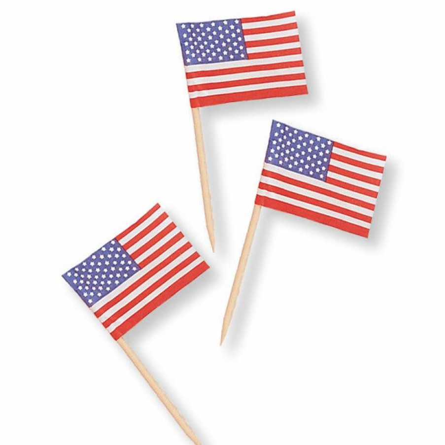 Holidays * | Creative Converting Flag Picks, 50 Ct Patriotic And 4Th Of July Party Decorations