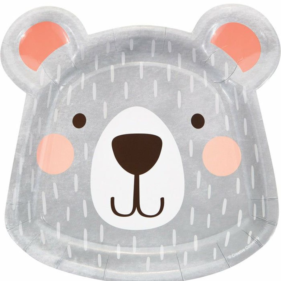 Birthdays * | Creative Converting Birthday Bear Shaped Plate 9 , 8 Ct