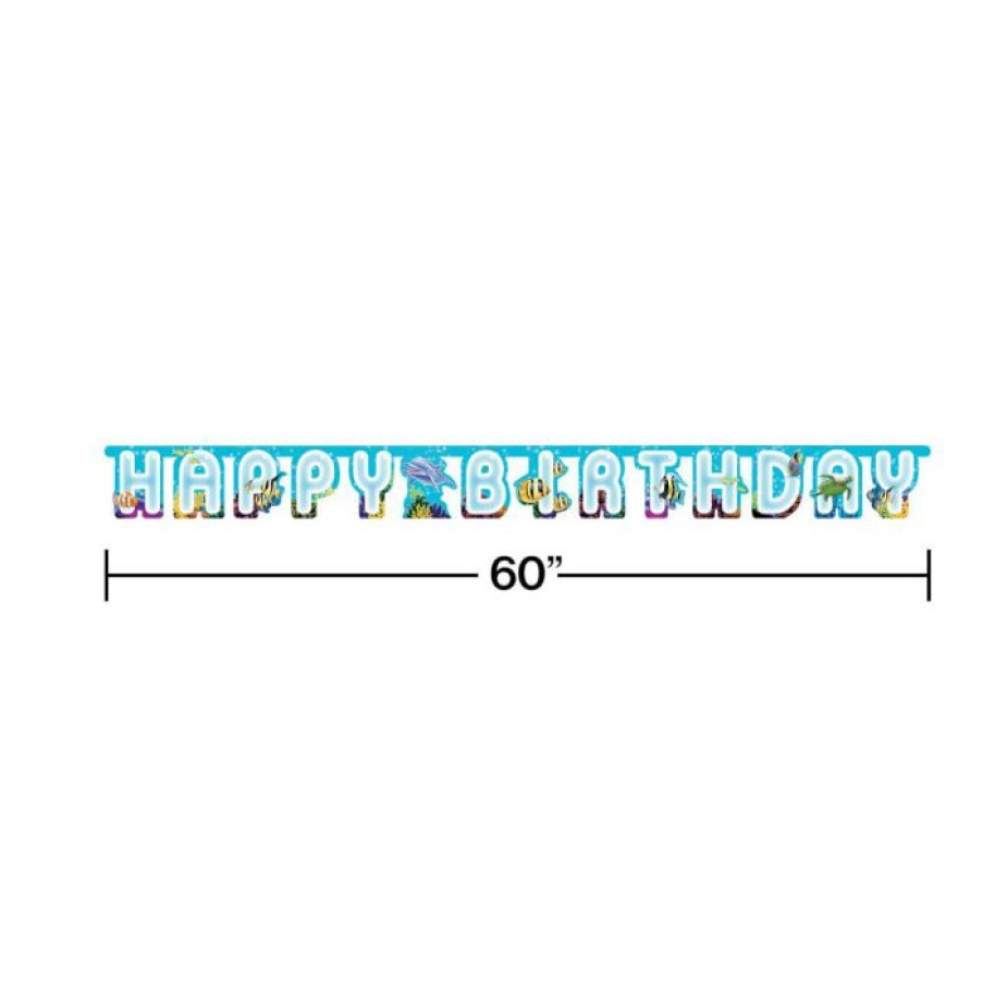 Birthdays * | Creative Converting Kids Birthday Party Themes Ocean Party Jointed Banner, Large (12/Case)