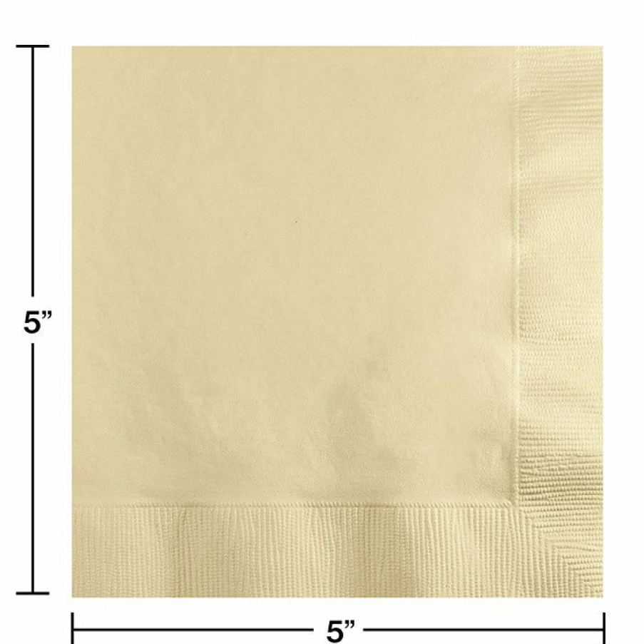 Solid Color Tableware * | Creative Converting Ivory Beverage Napkin 2Ply, 200 Ct