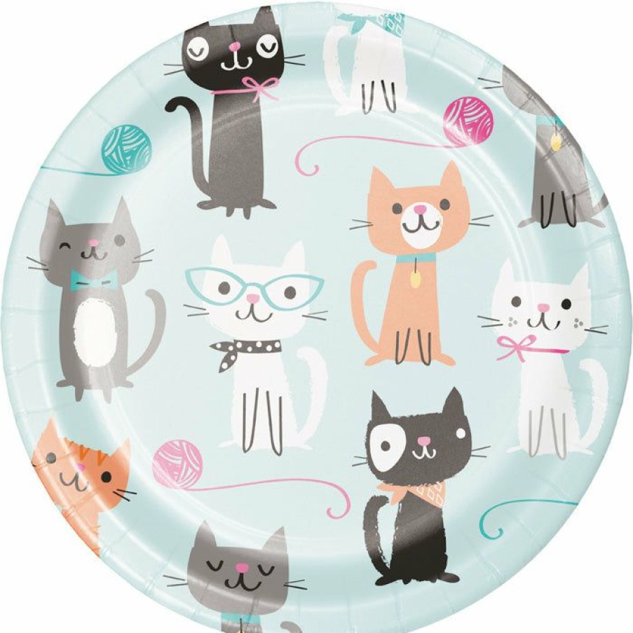 Birthdays * | Creative Converting Cat Party Dessert Plates, 8 Ct