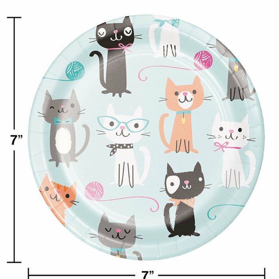 Birthdays * | Creative Converting Cat Party Dessert Plates, 8 Ct