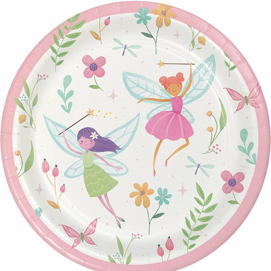 Birthdays * | Creative Converting Fairy Forest Dessert Plate 8Ct Kids Birthday Party Themes