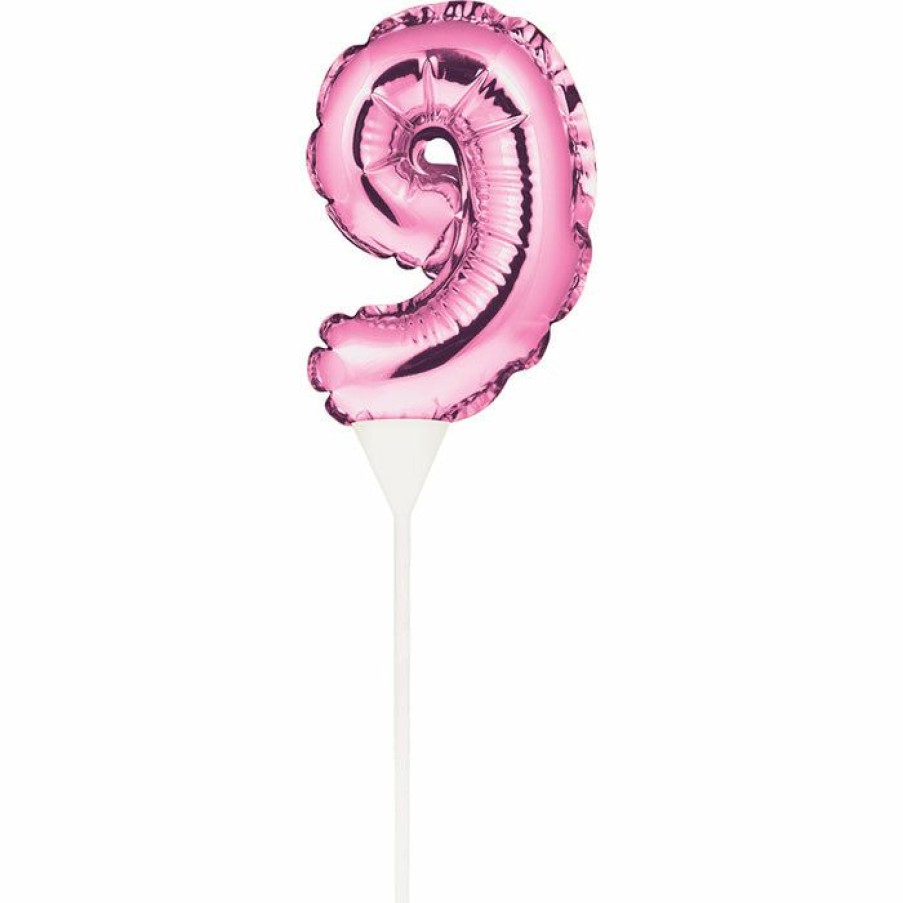 General Decorations * | Creative Converting Pink 9 Number Balloon Cake Topper (12/Case)