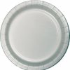 Solid Color Tableware * | Creative Converting Shimmering Silver Dessert Plates, 8 Ct