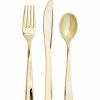 Solid Color Tableware * | Creative Converting Assorted Cutlery, Metallic Gold, 24 Ct