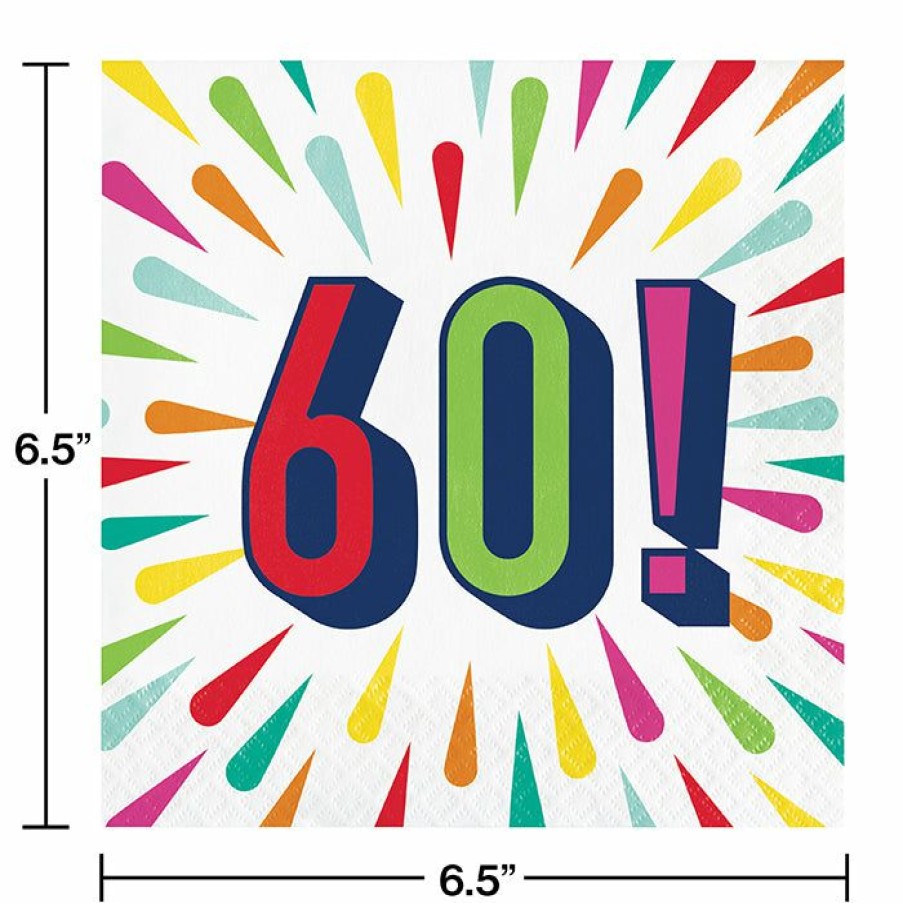 Birthdays * | Creative Converting Birthday Burst Luncheon Napkin, 60 16Ct Kids Birthday Party Themes