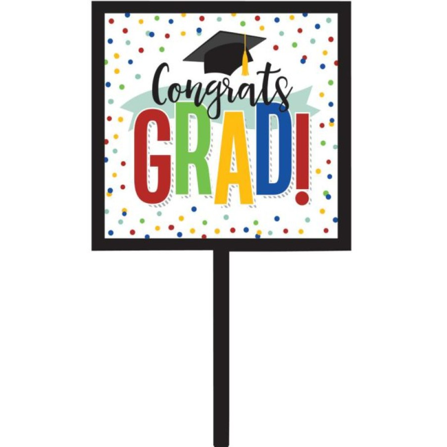 Graduation Party Supplies * | Creative Converting Colorful Grad Yard Sign (1/Pkg)