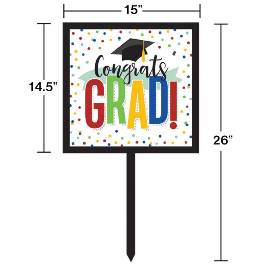 Graduation Party Supplies * | Creative Converting Colorful Grad Yard Sign (1/Pkg)