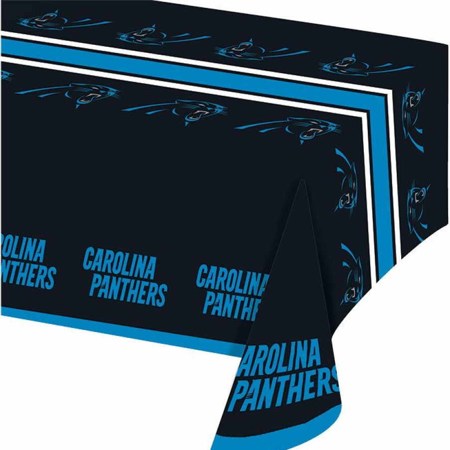 Sports * | Creative Converting Carolina Panther Plastic Table Cover, 54 X 102