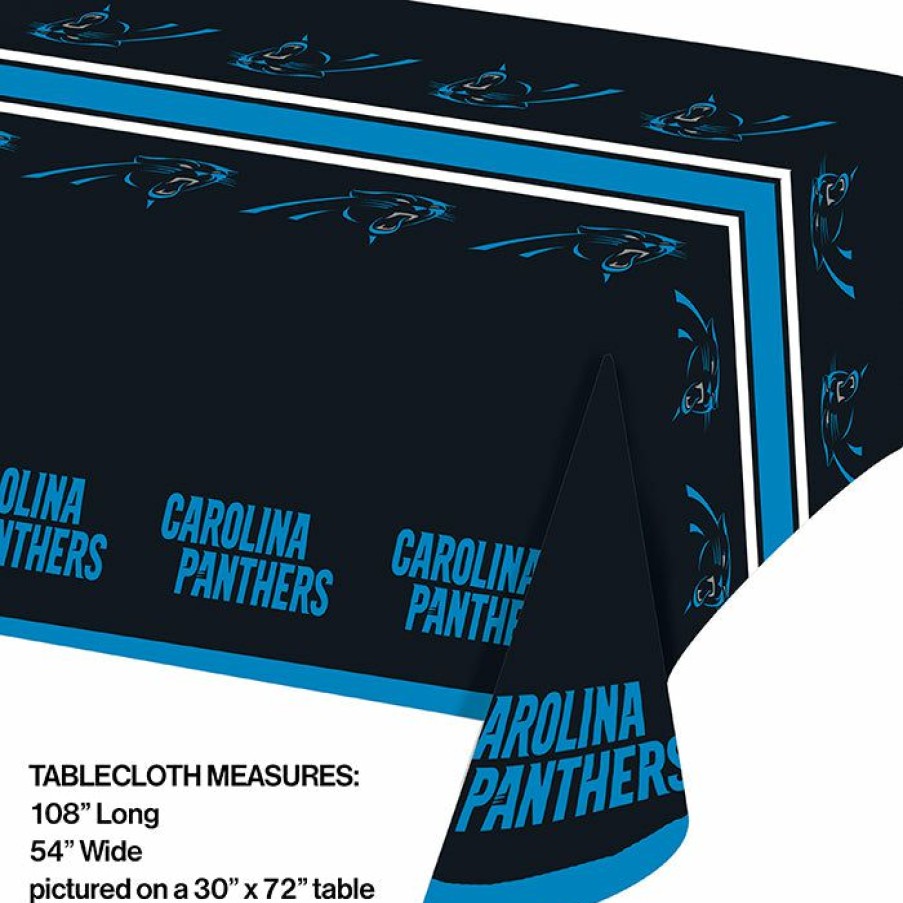 Sports * | Creative Converting Carolina Panther Plastic Table Cover, 54 X 102