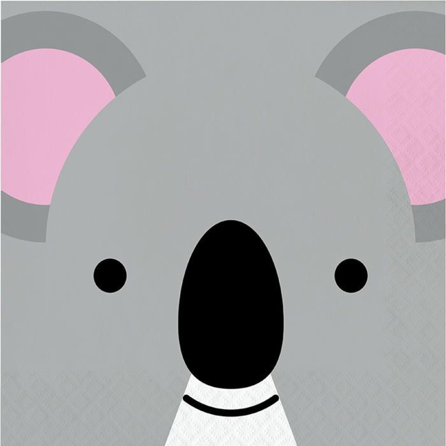 Birthdays * | Creative Converting Kids Birthday Party Themes Animal Faces Luncheon Napkin, Koala 16Ct