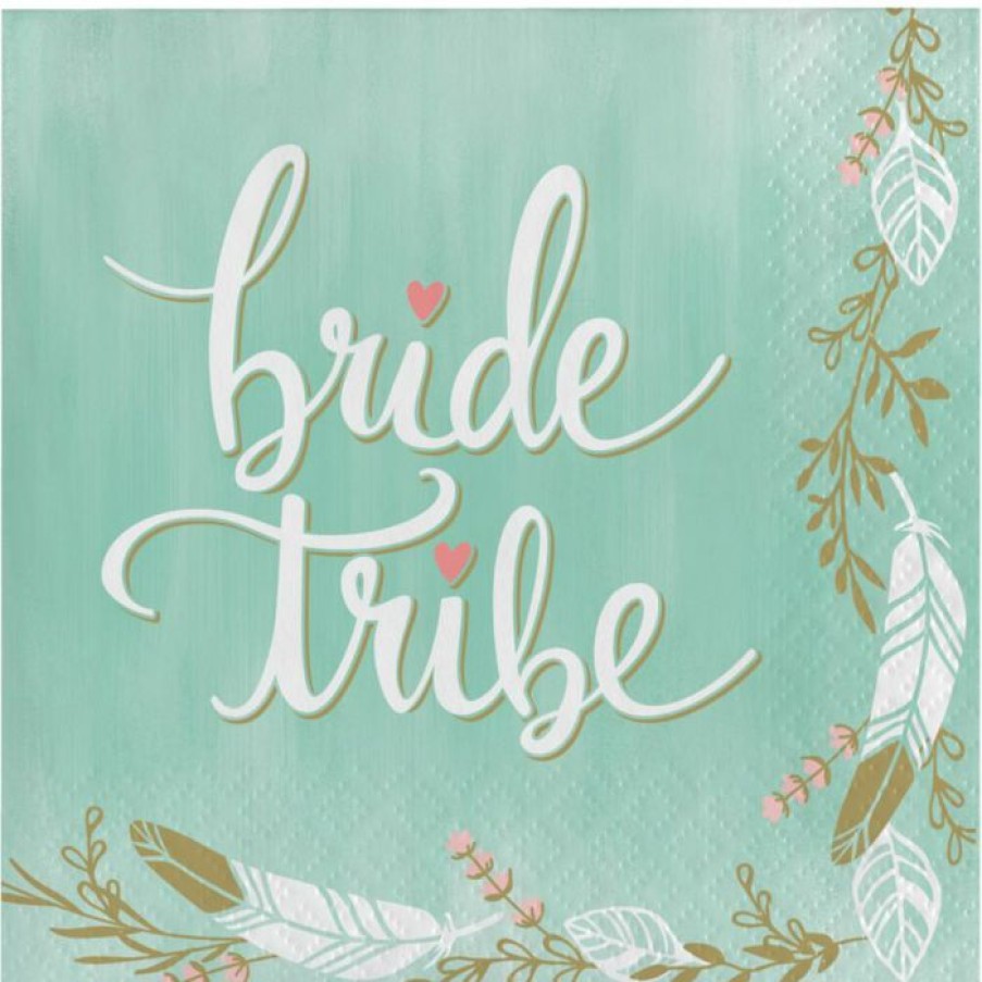 Bridal And Wedding * | Creative Converting Mint To Be Beverage Napkin, Bride Tribe (192/Case) Bridal And Wedding