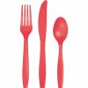 Solid Color Tableware * | Creative Converting Coral Assorted Plastic Cutlery, 24 Ct