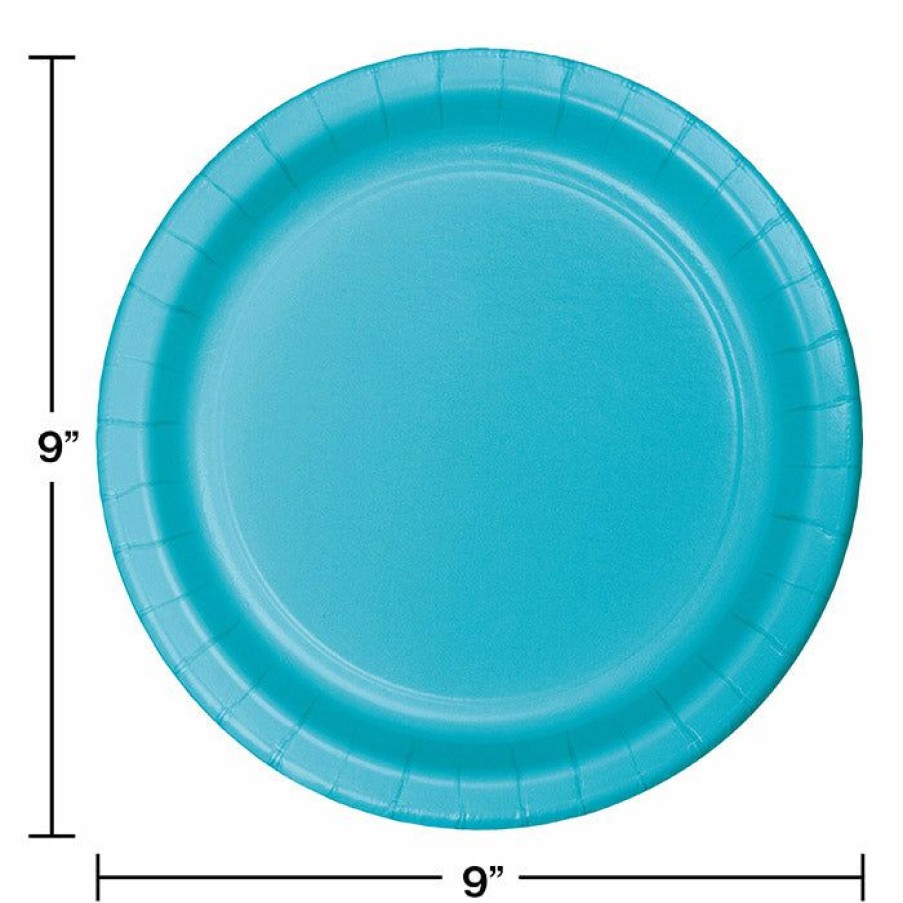 Solid Color Tableware * | Creative Converting Bermuda Blue Paper Plates, 24 Ct