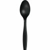 Solid Color Tableware * | Creative Converting Black Plastic Spoons, 24 Ct