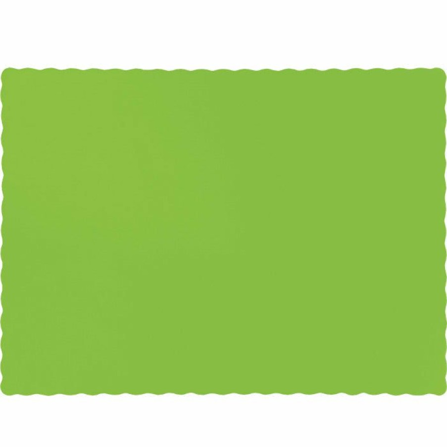 Solid Color Tableware * | Creative Converting Fresh Lime Green Placemats, 50 Ct Solid Color Tableware