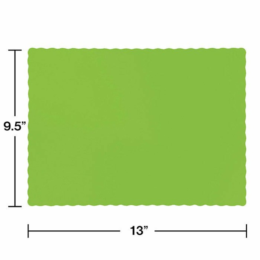 Solid Color Tableware * | Creative Converting Fresh Lime Green Placemats, 50 Ct Solid Color Tableware