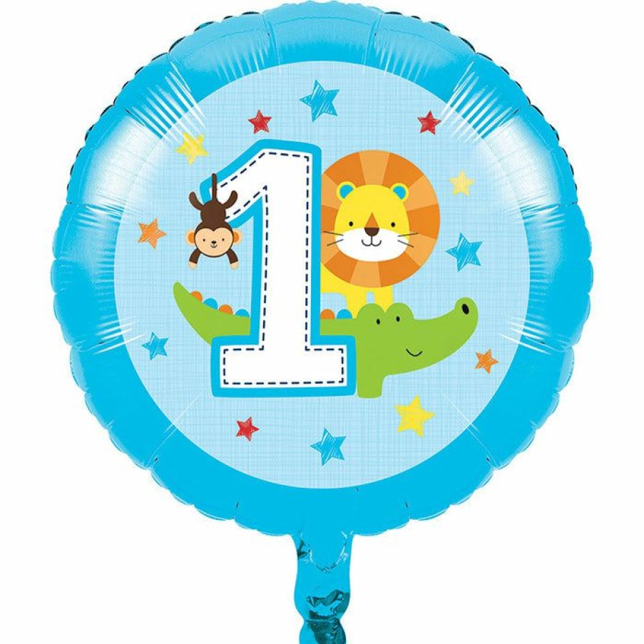 Birthdays * | Creative Converting One Is Fun Boy Metallic Balloon 18 Inch (10/Case) 1St Birthday Party Themes