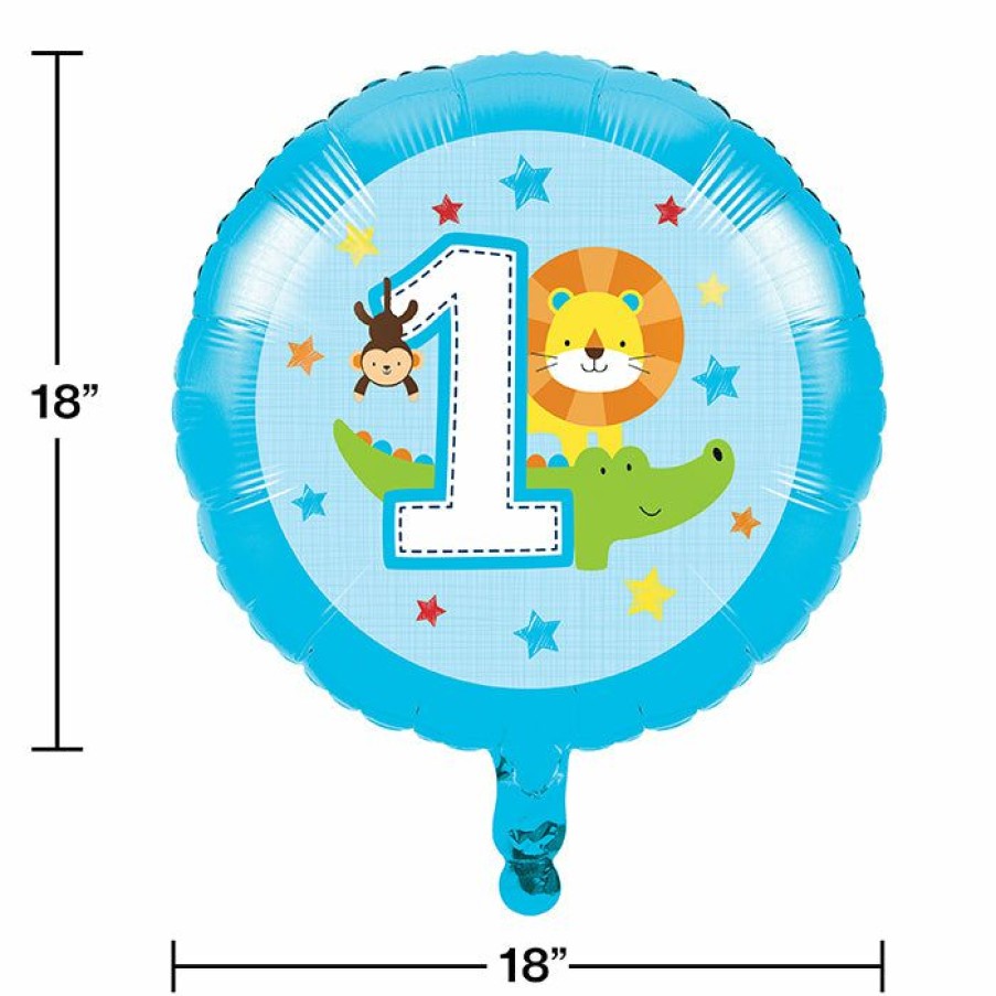 Birthdays * | Creative Converting One Is Fun Boy Metallic Balloon 18 Inch (10/Case) 1St Birthday Party Themes