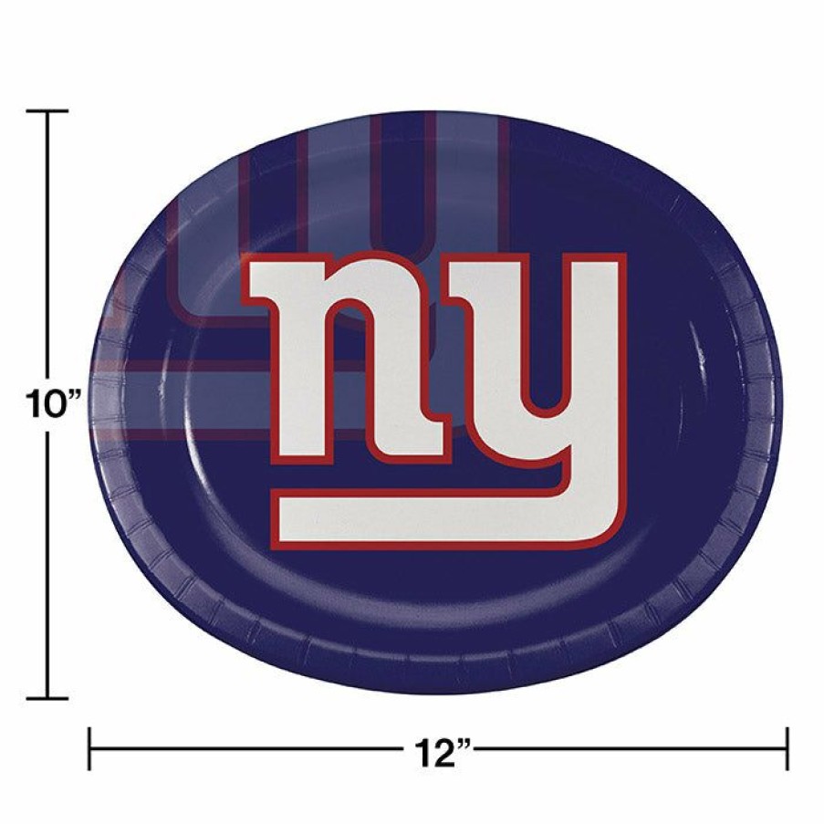 Sports * | Creative Converting New York Giants Oval Platter 10 X 12 , 8 Ct Nfl And Football Party Supplies