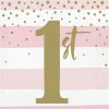 Birthdays * | Creative Converting Pink Gold Celebration Luncheon Napkin, 1St Birthday 16Ct