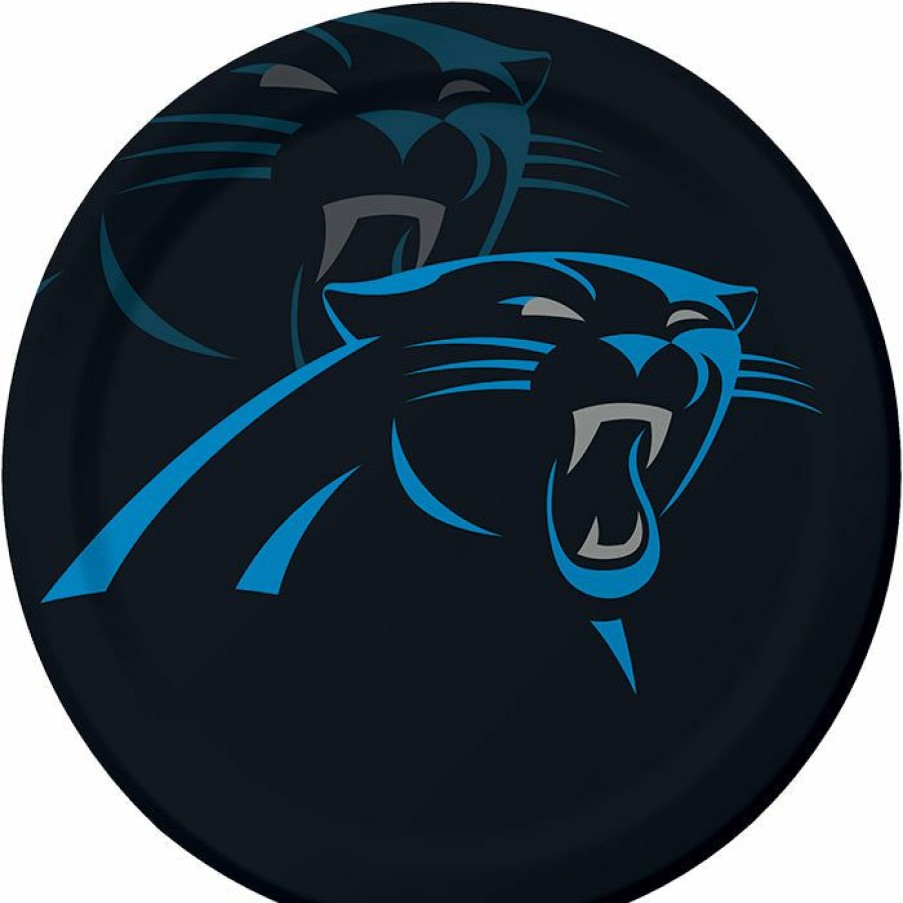 Sports * | Creative Converting Nfl And Football Party Supplies Carolina Panther Paper Plates, 8 Ct