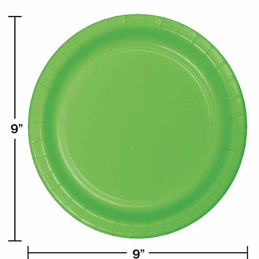 Solid Color Tableware * | Creative Converting Fresh Lime Green Banquet Plates, 24 Ct Solid Color Tableware