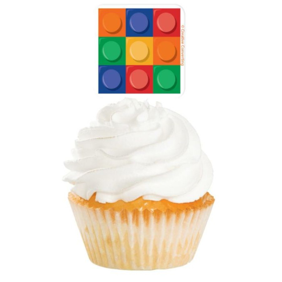 Birthdays * | Creative Converting Block Party Cupcake Topper (144/Case) Kids Birthday Party Themes