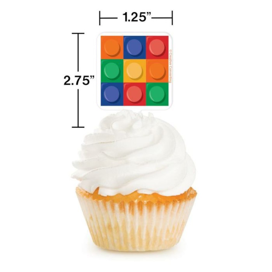 Birthdays * | Creative Converting Block Party Cupcake Topper (144/Case) Kids Birthday Party Themes