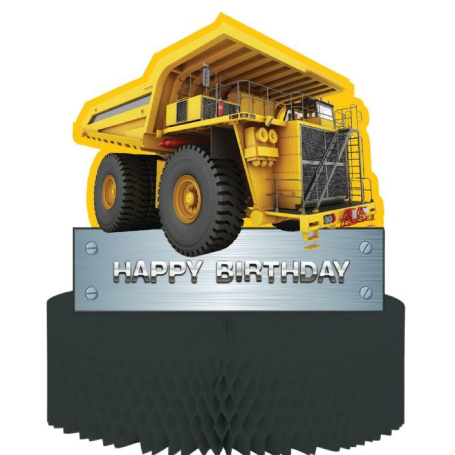 Birthdays * | Creative Converting Construction Birthday Zone Centerpiece, Honeycomb, Cutout (6/Case) Kids Birthday Party Themes