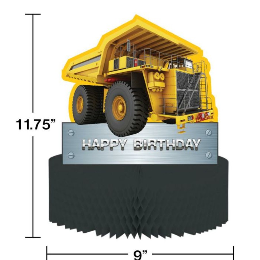 Birthdays * | Creative Converting Construction Birthday Zone Centerpiece, Honeycomb, Cutout (6/Case) Kids Birthday Party Themes