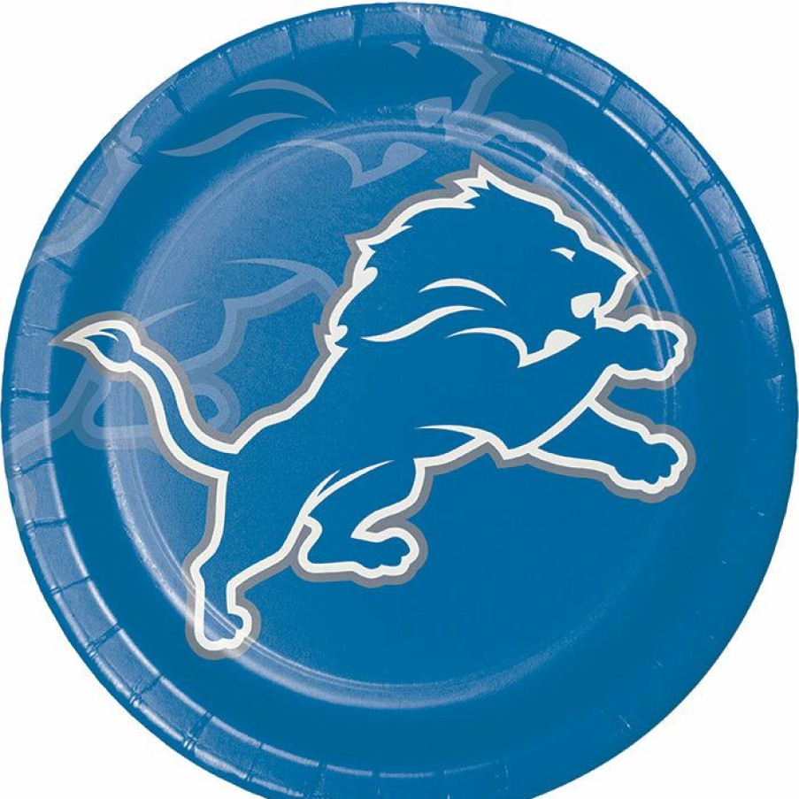 Sports * | Creative Converting Nfl And Football Party Supplies Detroit Lions Paper Plates, 8 Ct