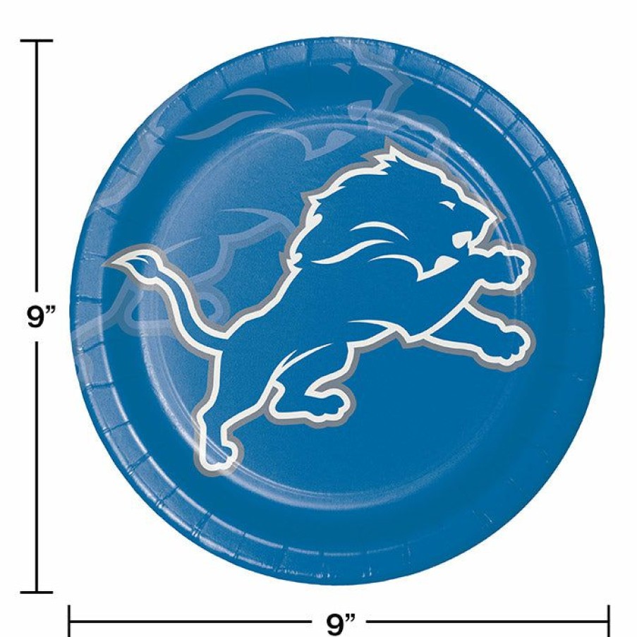 Sports * | Creative Converting Nfl And Football Party Supplies Detroit Lions Paper Plates, 8 Ct