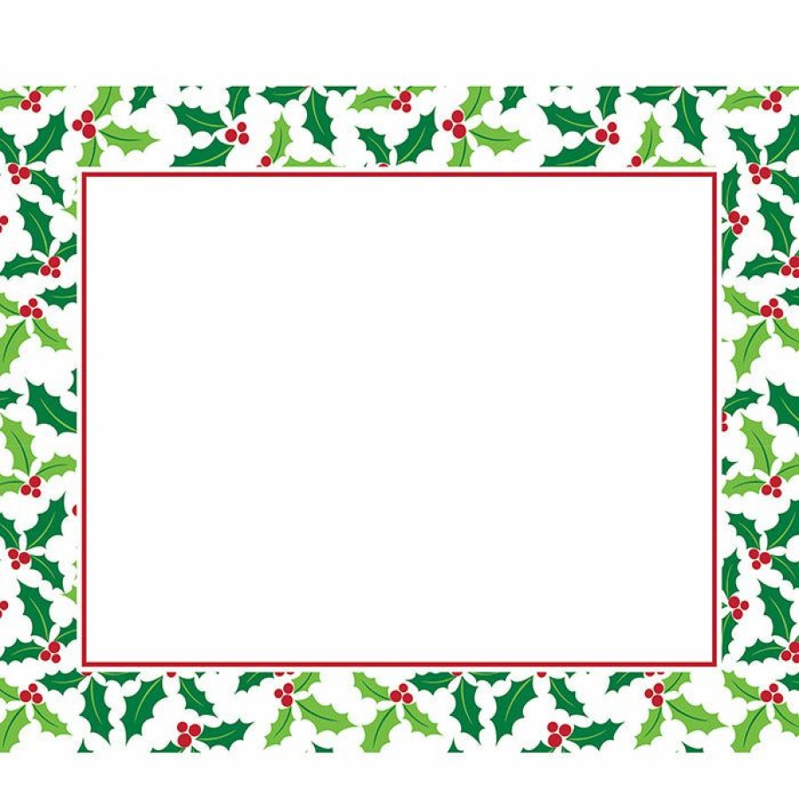 Holidays * | Creative Converting Holly Placemats, 12 Ct Christmas Party Supplies