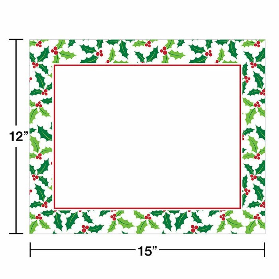 Holidays * | Creative Converting Holly Placemats, 12 Ct Christmas Party Supplies