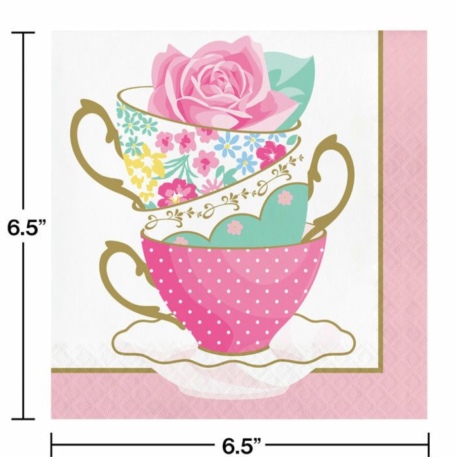 Birthdays * | Creative Converting Floral Tea Party Napkins, 16 Ct Kids Birthday Party Themes