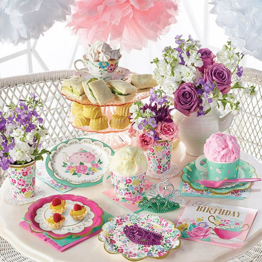 Birthdays * | Creative Converting Floral Tea Party Napkins, 16 Ct Kids Birthday Party Themes