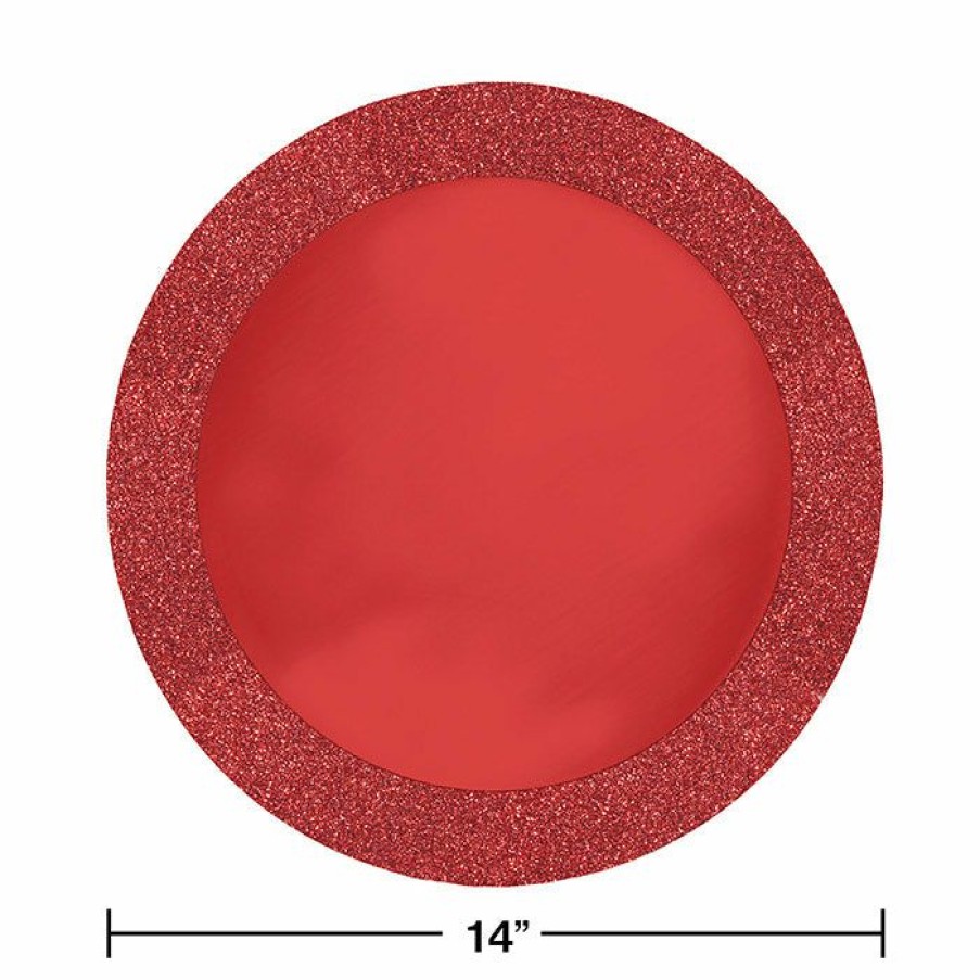 Holidays * | Creative Converting Glitz Red Placemats, 14 , 8 Ct Christmas Party Supplies