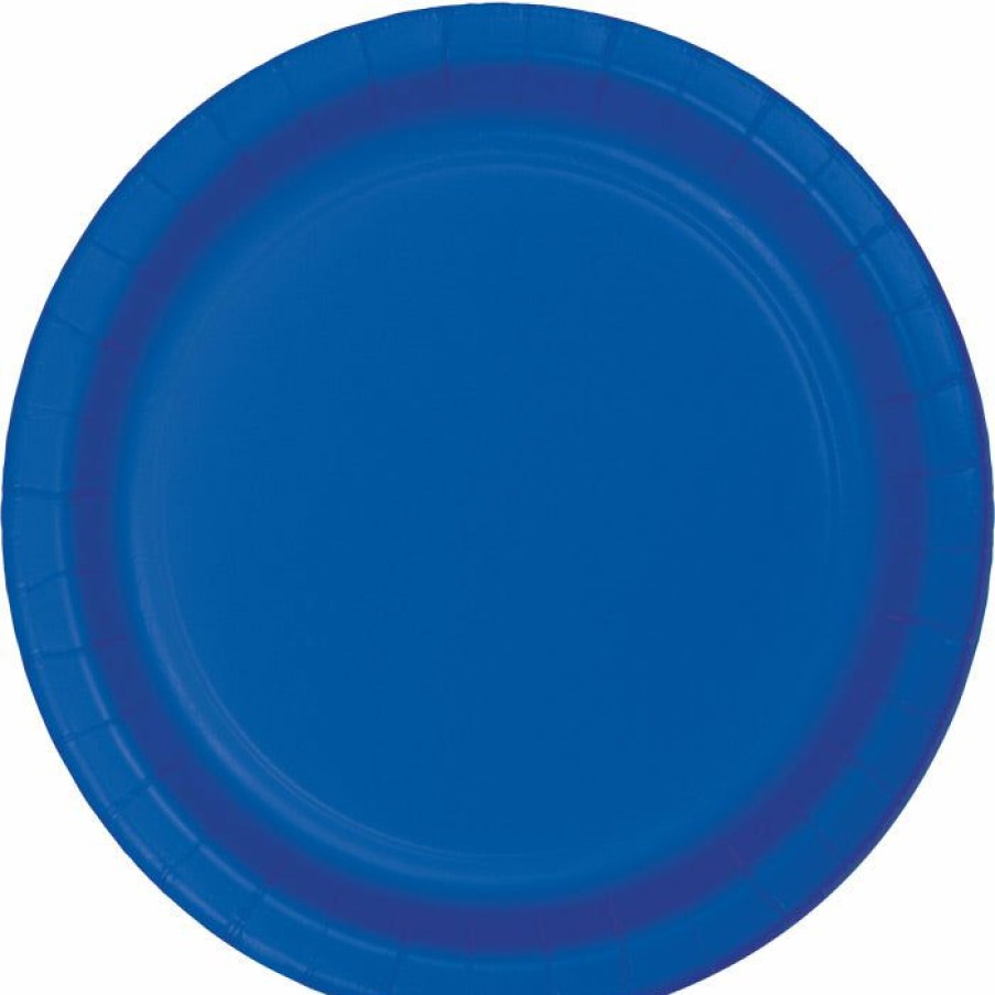 Solid Color Tableware * | Creative Converting Cobalt Blue Banquet Plates, 24 Ct