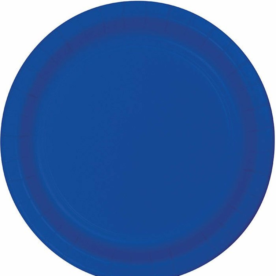 Solid Color Tableware * | Creative Converting Cobalt Blue Banquet Plates, 24 Ct