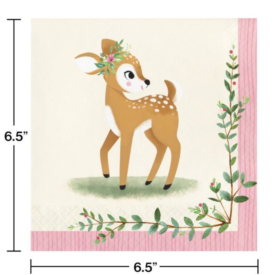 Birthdays * | Creative Converting Deer Little One Luncheon Napkin (16/Pkg)