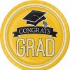 Graduation Party Supplies * | Creative Converting Graduation School Spirit Yellow Paper Plates, 18 Ct Graduation Party Supplies